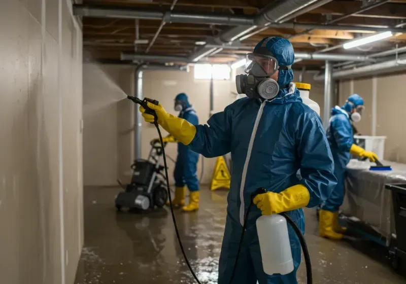 Basement Sanitization and Antimicrobial Treatment process in Tice, FL