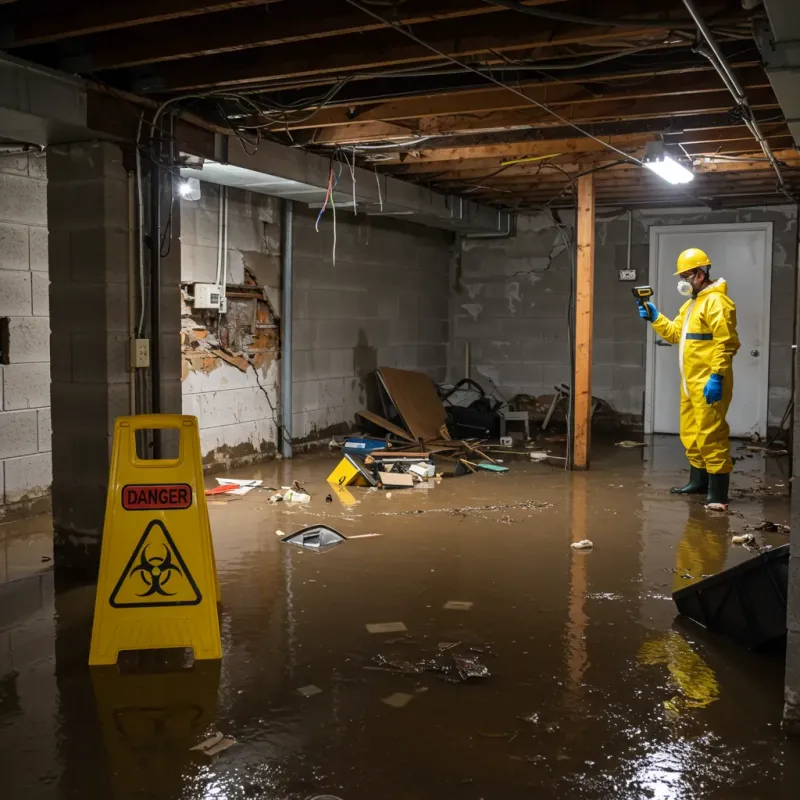 Flooded Basement Electrical Hazard in Tice, FL Property